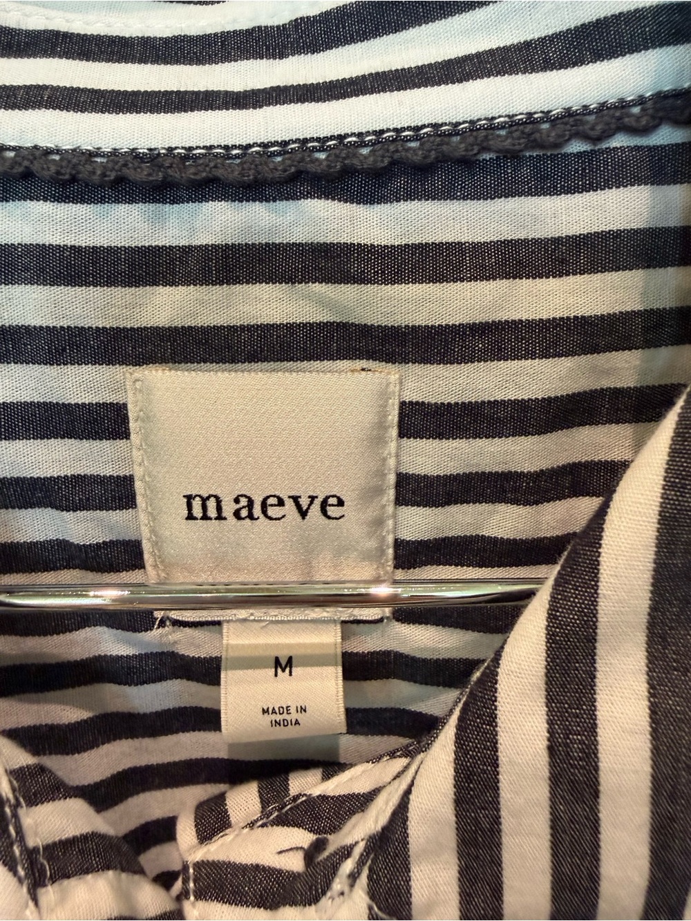 Striped Navy & White Button-Up Shirt - Picture 3 of 3